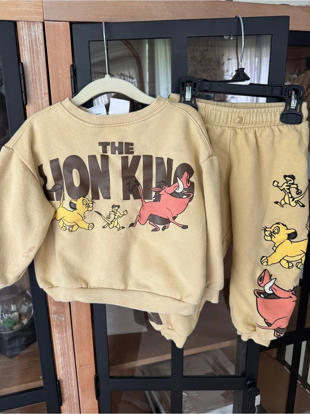 Zara Kids x Disney Lion King simba set toddler boy joggers crewneck pullover